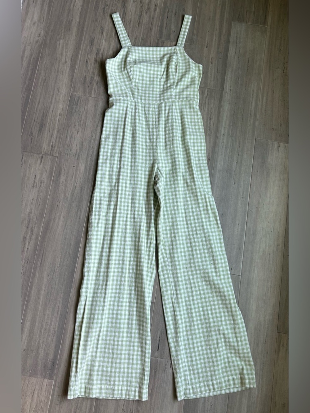 Jessica Simpson Light Green Gingham Jumpsuit XS